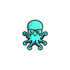 cute squid character vector