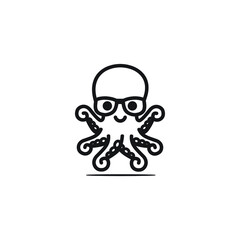 cute squid character vector