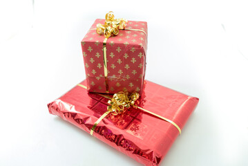 Christmas presents with white background