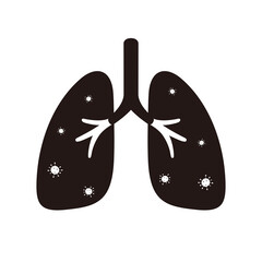 Human lungs with corona virus