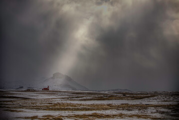 a church in a gray day