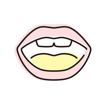 Human organ mouth flat icon, vector illustration