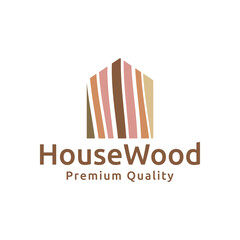 wood house logo design