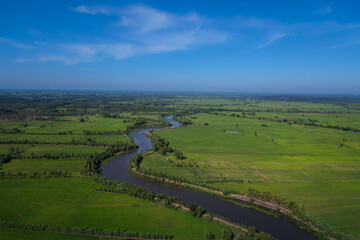 Fototapeta premium High Angle View Of Rice Field Landscape