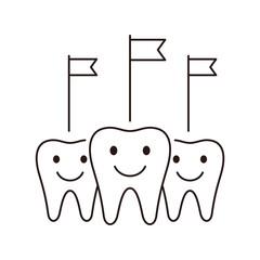 Teeth team icon, illustration vector. Dental concept.