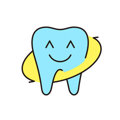 Tooth emoji icons, illustration vector.