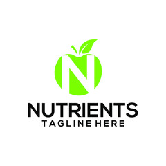 letter  n logo design nutrients idea