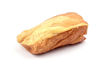 Smoked pork meat isolated on white