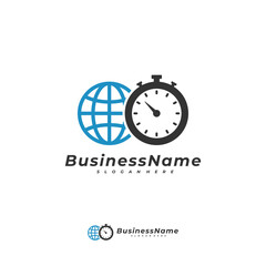 World Time logo vector template, Creative World logo design concepts