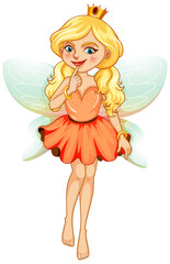 Beautiful fairy girl cartoon character