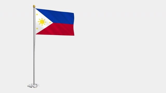 An alpha channel loop video with the the Philippines flag fluttering in the wind and a transparent background.
