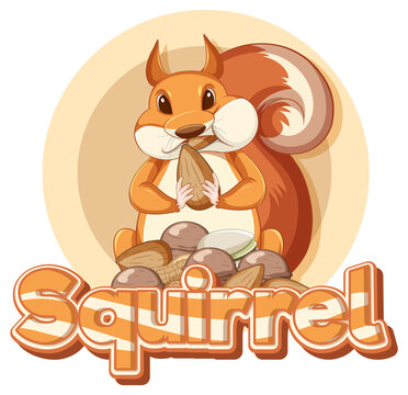 Sticker design with squirrel