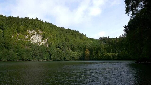 Rural Azores.  Along the banks of the Lagoon Congro with trees
