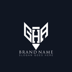 GHA letter logo design on white background.GHA creative monogram initials letter logo concept.
GHA Unique modern flat abstract vector letter logo design. 