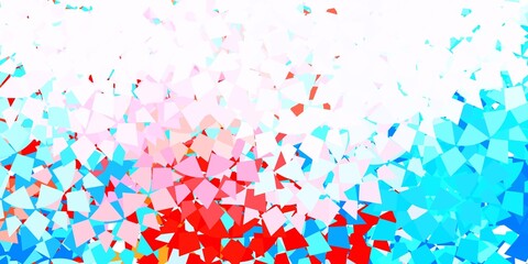 Light blue, red vector background with triangles.