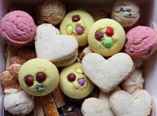 Delicious cookies served with tea and coffee