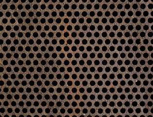Texture of rusty metal grid