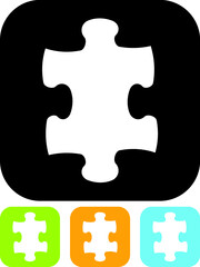 Jigsaw puzzle piece vector icon isolated