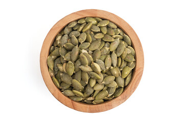 Pumpkin seeds isolated on white background with clipping path.