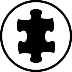 Jigsaw puzzle piece vector icon isolated