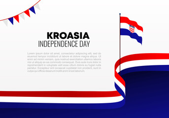 Croatia independence day background banner poster for national celebration on June 25.