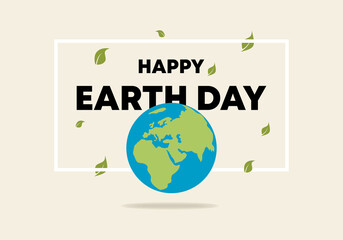 Happy earth day banner poster with globe celebration on april 22.