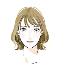女性のイラスト_顔タイプ_キュート