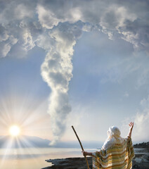 Moses and the pillar of cloud by the sea