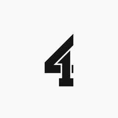 Number 41 monogram logo design. - obrazy, fototapety, plakaty