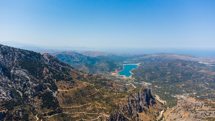 Crete mountain landscape, top view.