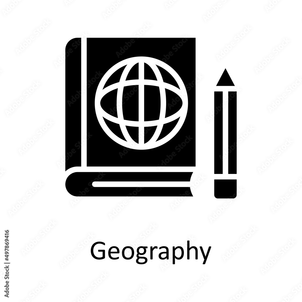 Poster geography vector solid icon design illustration. educational technology symbol on white background e