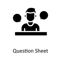 Question Sheet vector Solid Icon Design illustration. Educational Technology Symbol on White background EPS 10 File