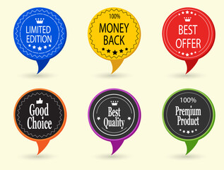 Colorful Speech Bubble With Different Sales And Promotion Offers