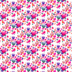 Colorful Heart Shaped Balloons Pattern