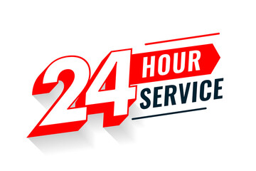 24 hour service 3d text background - obrazy, fototapety, plakaty