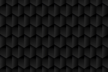 black wallpaper in 3d hexagonal background