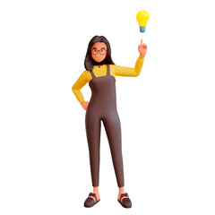 3d cute woman character