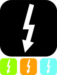 Lightning bolt high voltage vector warning sign isolated