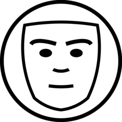 Spooky Halloween hockey carnival mask. Scary sociopath face from a horror movie vector icon isolated