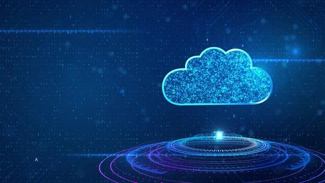 4K 3D HUD Cloud computing and Big data Network connectivity of digital data and futuristic information. Abstract hi speed internet of things IOT big data cloud computing. 5G connectivity
