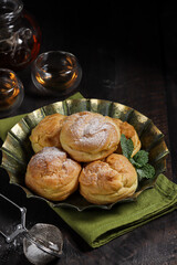 Kue Sus or Vanilla Soes Cakes (sus vla), A traditional French choux dough filled with custard.