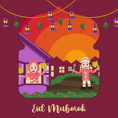 Kids celebrate The Eid Al-Fitr