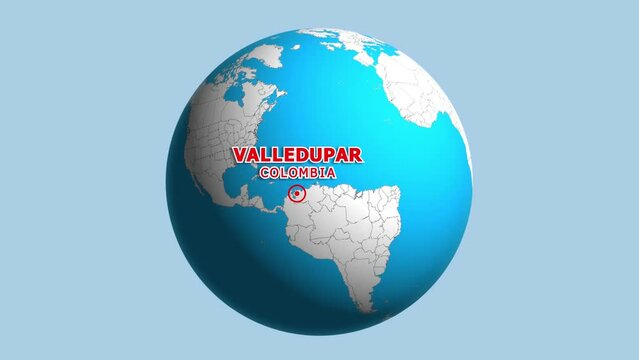 COLOMBIA VALLEDUPAR ZOOM IN FROM SPACE