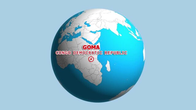 CONGO DEMOCRATIC REPUBLIC GOMA ZOOM IN FROM SPACE