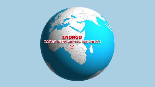 CONGO DEMOCRATIC REPUBLIC INONGO ZOOM IN FROM SPACE