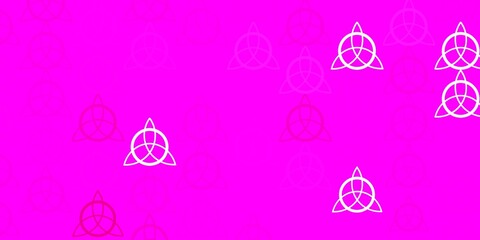 Light Pink, Blue vector template with esoteric signs.