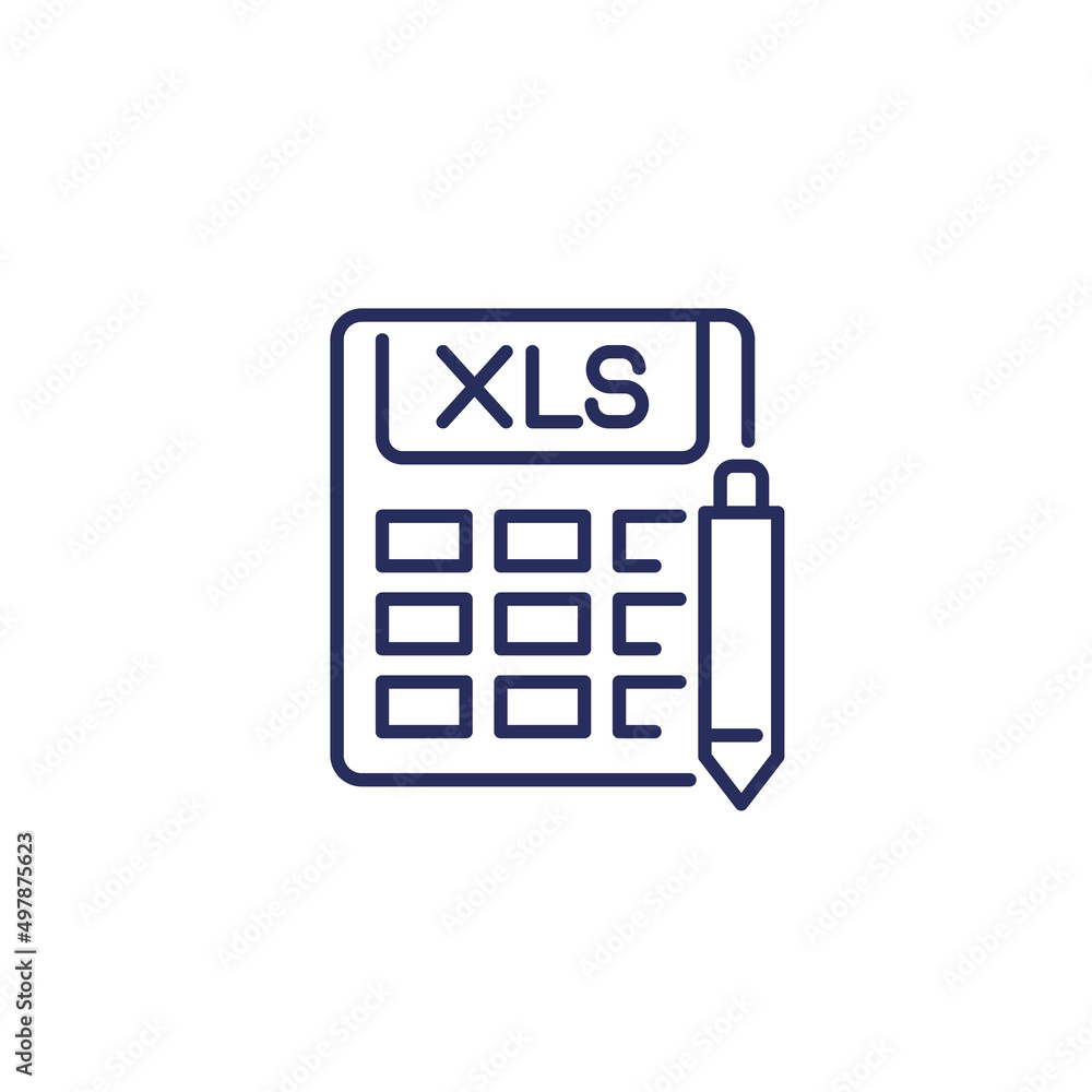 Poster edit xls document line icon