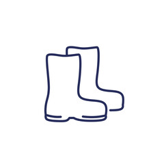 rain boots line icon on white