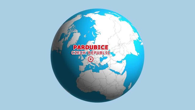CZECH REPUBLIC PARDUBICE ZOOM IN FROM SPACE