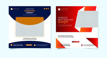 Modern digital marketing agency social media banner bundle